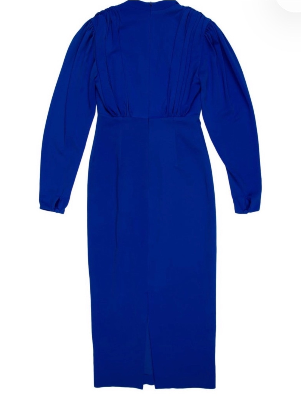 Elegant Emilia Wickstead Royal Blue Long Sleeve Midi Dress - Picture 2 of 2